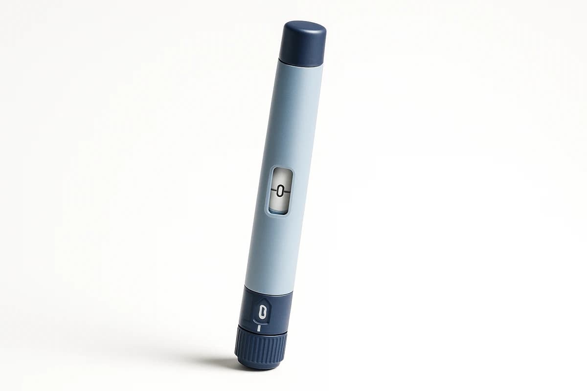 Ozempic semaglutide injection pen — editorial product photography